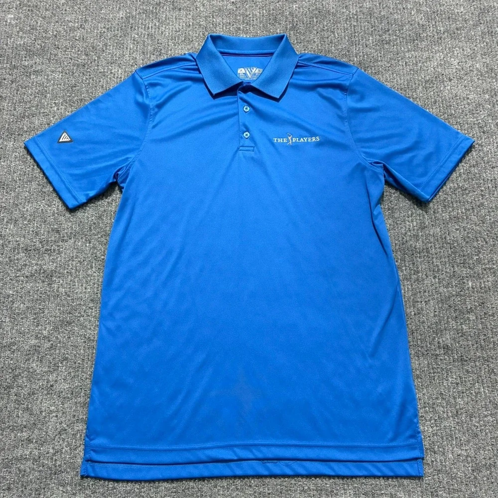 Levelwear The Players Mens Polo Shirt Size M Blue Modern Fit Short Sleeve